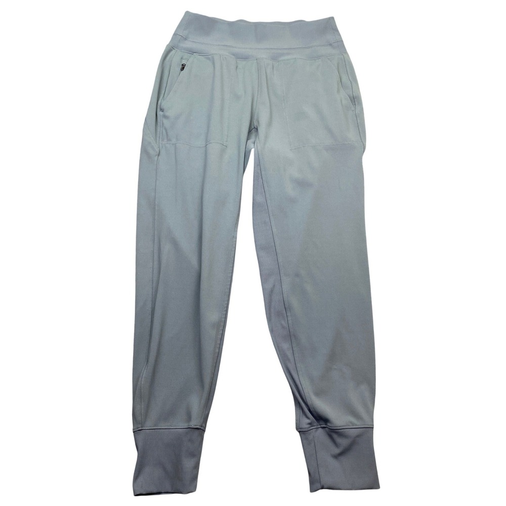 Athleta Venice Jogger Pants Blue Gray Ribbed Waist Women Small Petite 597888